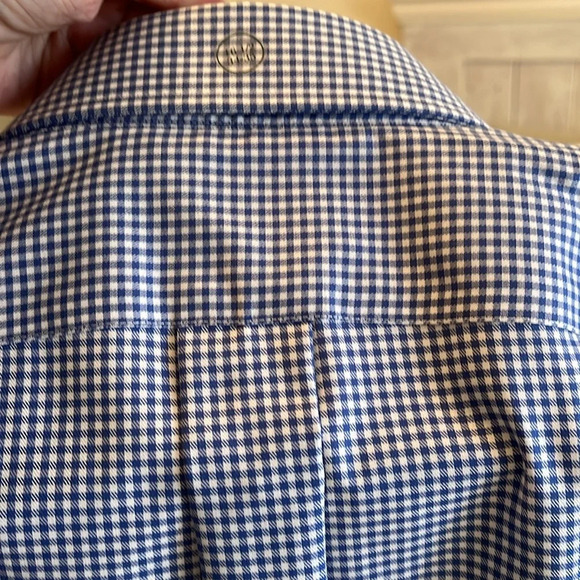 NWT LRL Cotton Dress Shirt Long Sleeve Men's 16.5 34/35 Blue White Check Preppy - Picture 15 of 16